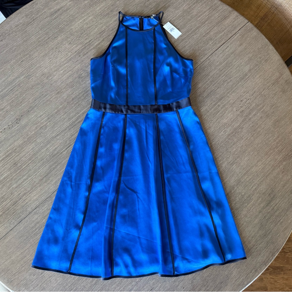 Banana Republic Blue Halter Dress with Piping